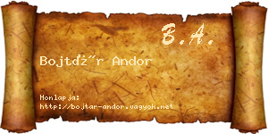 Bojtár Andor névjegykártya