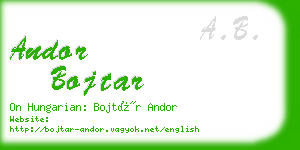 andor bojtar business card